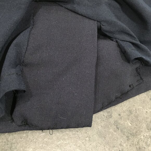 MM LAFLEUR Dark Blue Italian Wool Blend V Neck Short Sleeve Sheath/Shift Dress - Picture 13 of 14